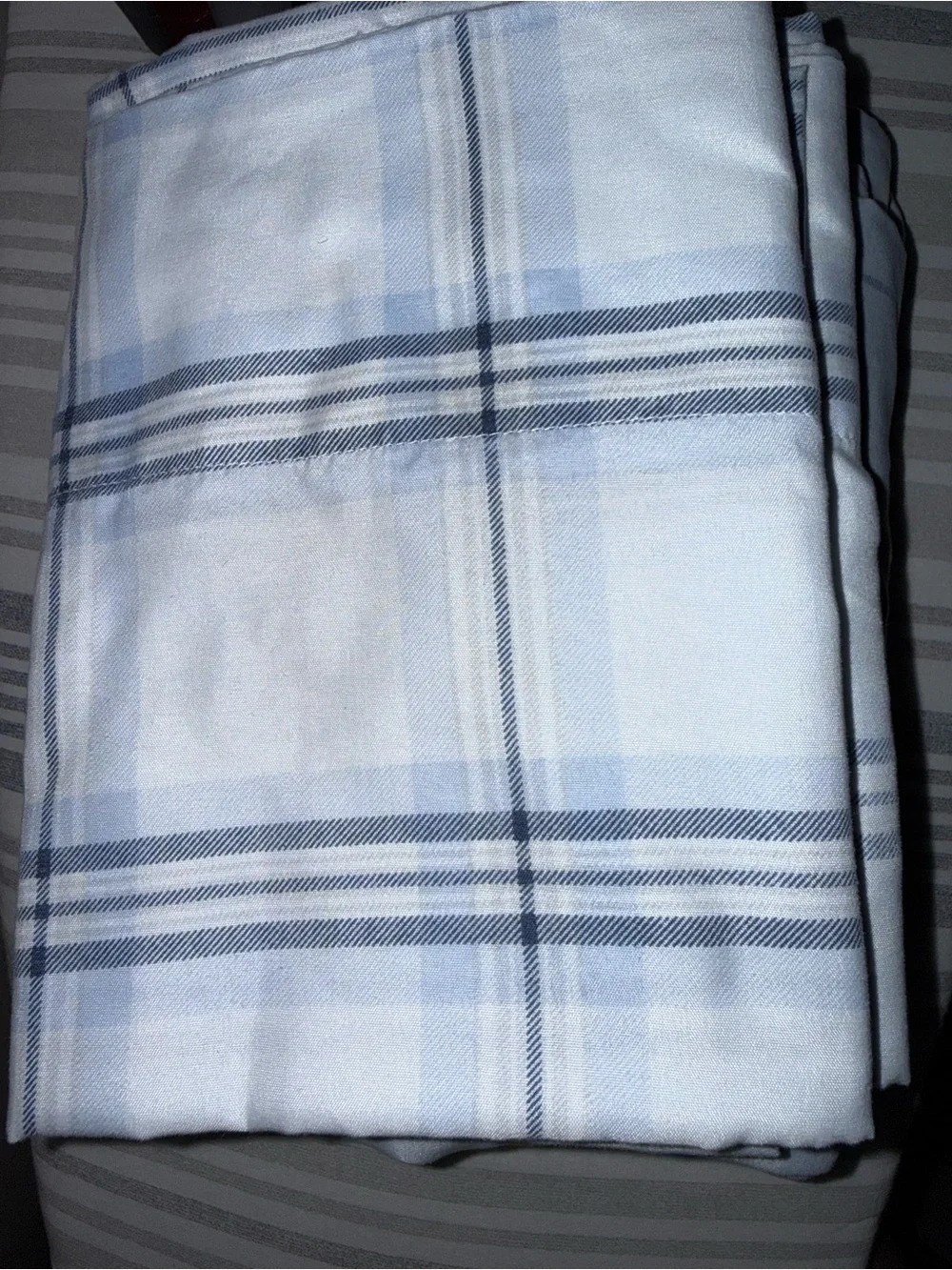 Light Blue Plaid Home Bedding Sheet Set